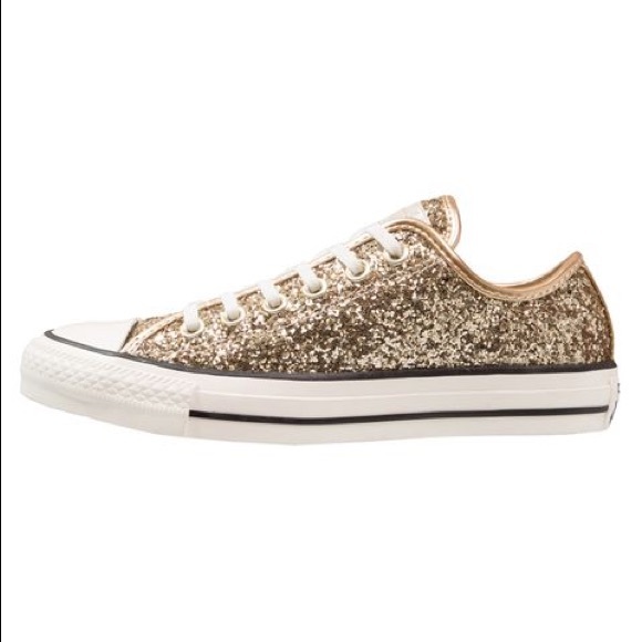 womens gold glitter converse